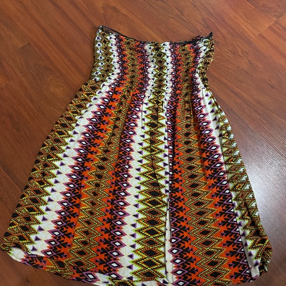 Angie tribal dress purple green black elastic waist smocked bodice size medium - Picture 6 of 8